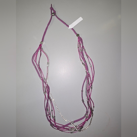 New Anthropologie Violet Glistening Strands Double Duty Wrap Bracelet/Necklace - Picture 6 of 7
